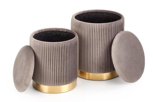 BÁRSONY design puff szett, díszítéssel, több színben