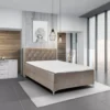 TATJANA ágyneműtartós boxspring franciaágy, bézs színben 180x200 cm-es - Image 3