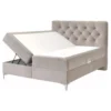 TATJANA ágyneműtartós boxspring franciaágy, bézs színben 180x200 cm-es - Image 6