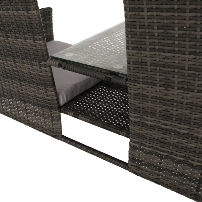 LALIT 2 üléses műrattan kerti pad, kisasztallal - Image 8