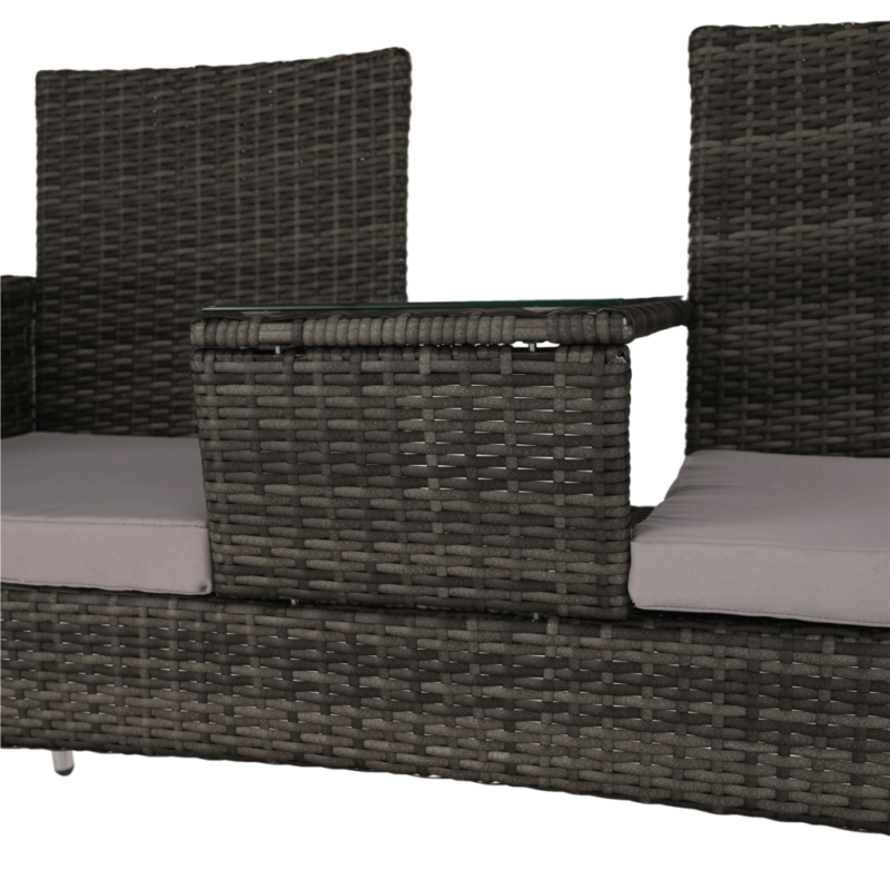 LALIT 2 üléses műrattan kerti pad, kisasztallal - Image 7