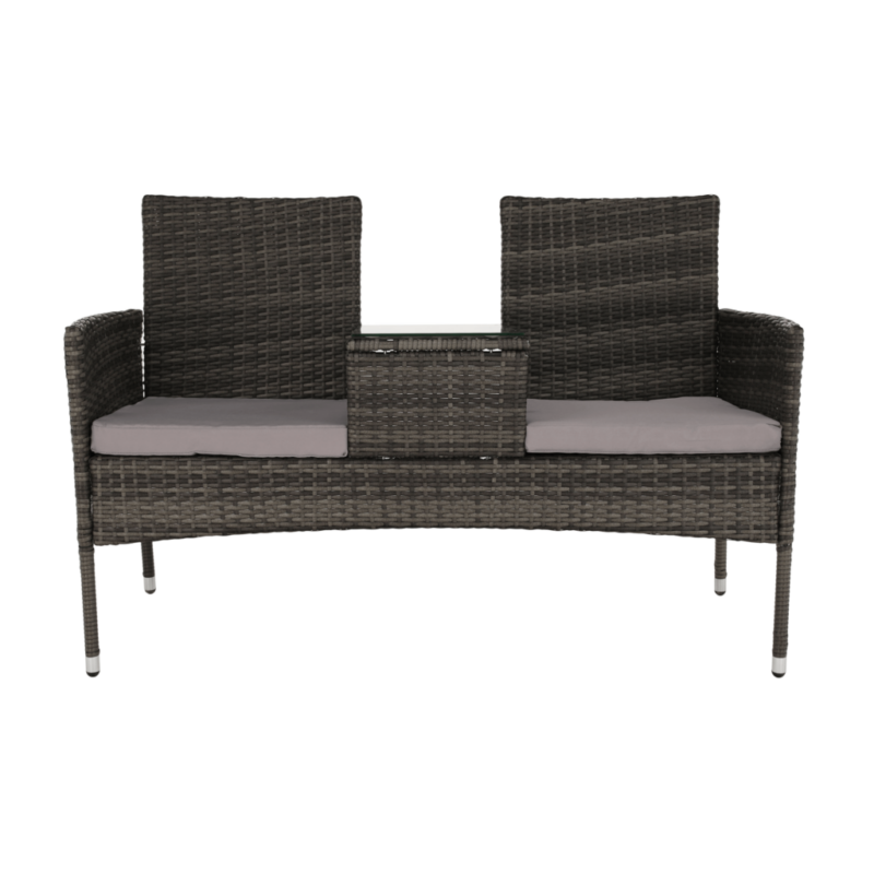 LALIT 2 üléses műrattan kerti pad, kisasztallal - Image 9