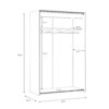 KALLAN tolóajtós ruhásszekrény, fehér színben, 120 cm széles - Image 4