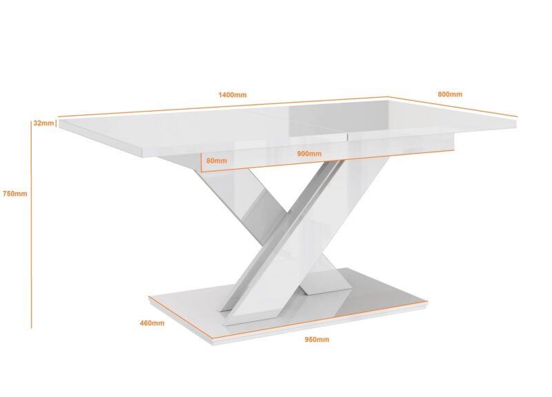 BARTA design étkezőasztal X lábbal - többféle színben! - Image 7