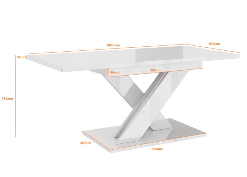 BARTA design étkezőasztal X lábbal - többféle színben! - Image 6