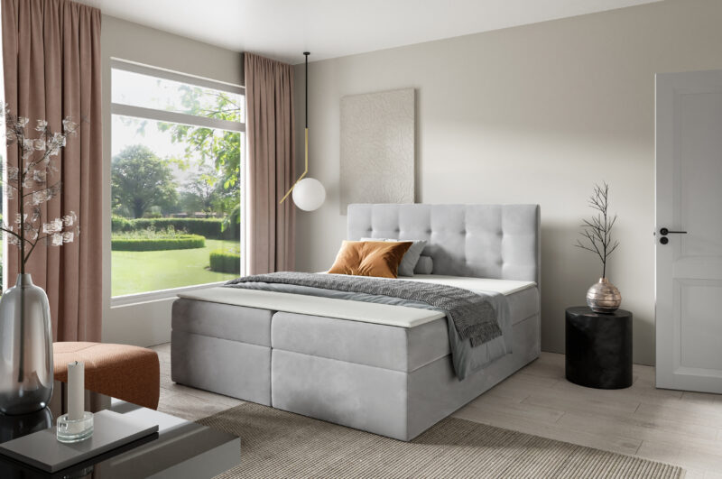 KRISTÓF ágyneműtartós boxspring ágy, fedőmatraccal
