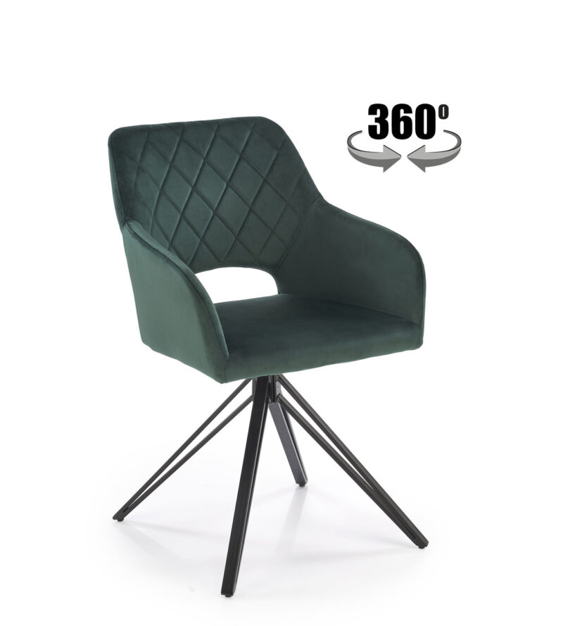 360°-ban forgatható karfás, bársony étkezőszékek - Image 29