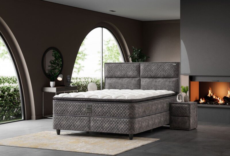VALERO LUXORY steppelt, luxus boxspring franciaágy, ágyneműtartóval