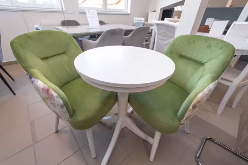 NORAH design kávézó szett - két prémium karfás szék kis körasztallal - Image 4