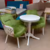 NORAH design kávézó szett - két prémium karfás szék kis körasztallal