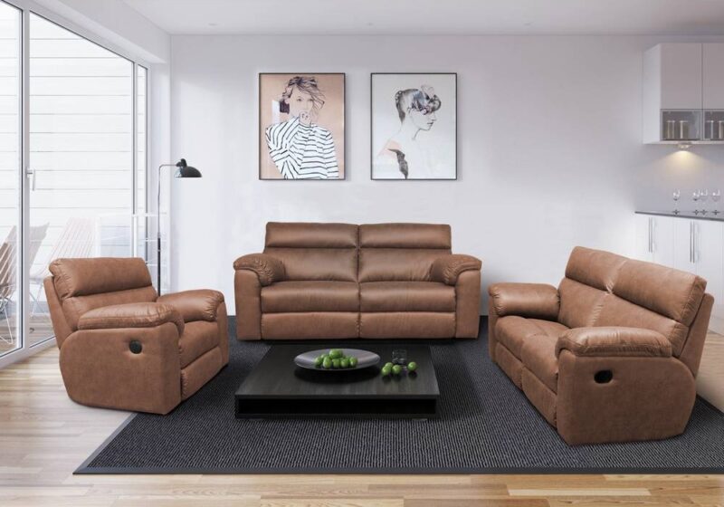 CORVIN relax ülőgarnitúra - kanapé és fotel dönthető támlával, lábtartóval