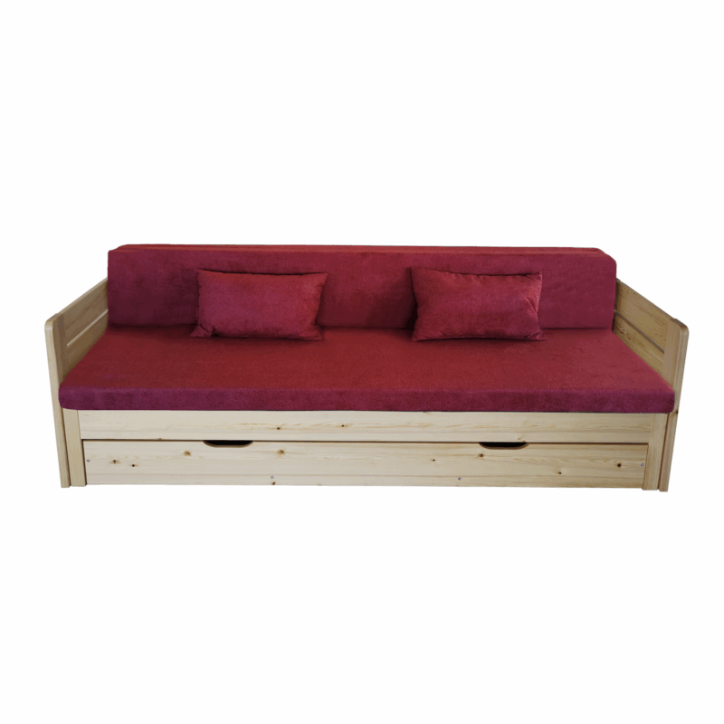 Kihúzható fenyő kanapéágy - többféle pácszínnel és szövettel - Image 6
