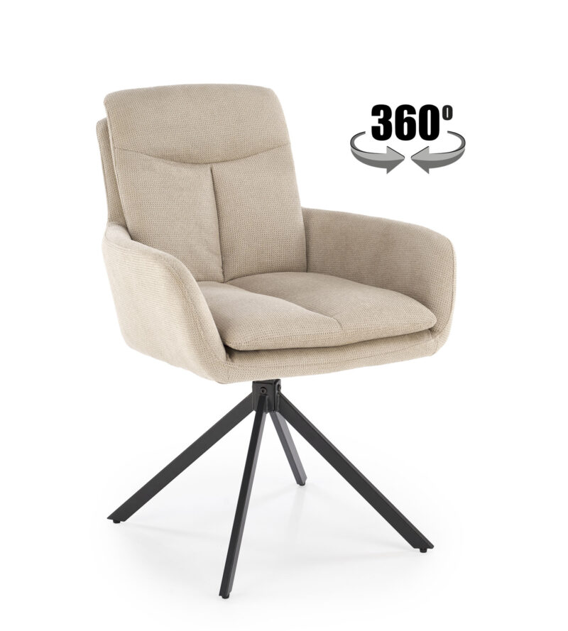 360° FORGATHATÓ, vastagon párnázott karfás prémium étkezőszék - többféle színben! - Image 2