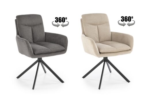 360° FORGATHATÓ, vastagon párnázott karfás prémium étkezőszék - többféle színben!