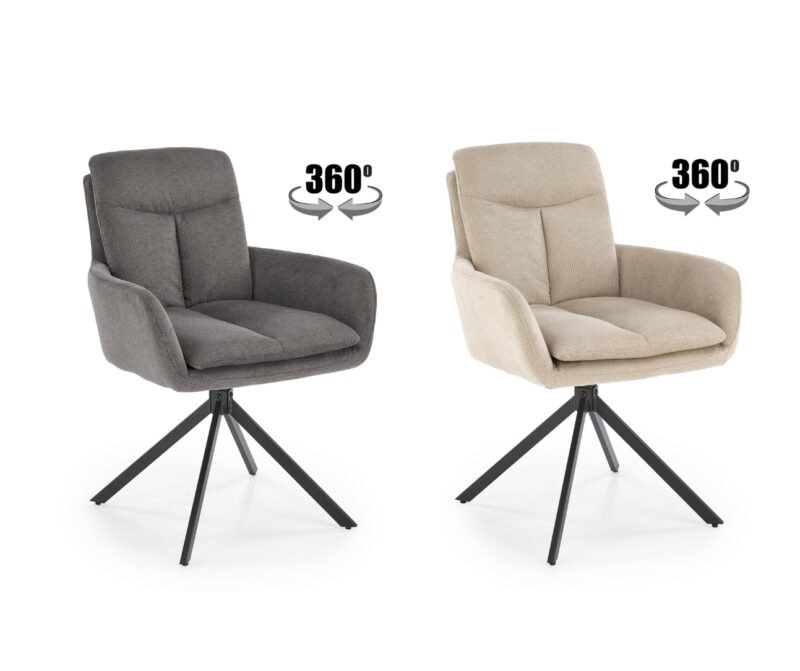 360° FORGATHATÓ, vastagon párnázott karfás prémium étkezőszék - többféle színben!