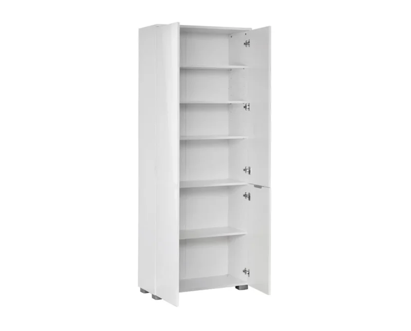 ELISE polcos szekrény, magasfényű fehér, 80 cm széles - Image 2