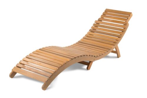 ÍVELT kerti napozóágy - trópusi akácfából