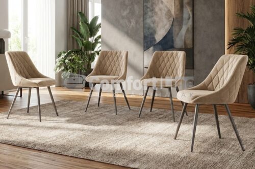 ALBERTA prémium, steppelt étkezőszékek - bézs színben, fém lábakkal