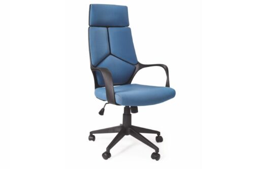 MAGAS háttámlás modern forgószék, kék színben