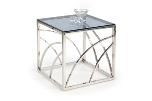 UNIVERSE design kisasztal üveglappal - ezüst vagy arany színben!