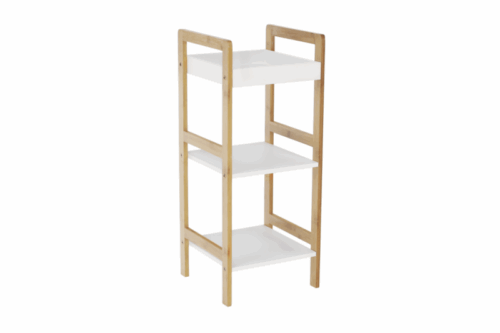 NIMES polc, bambusz - fehér