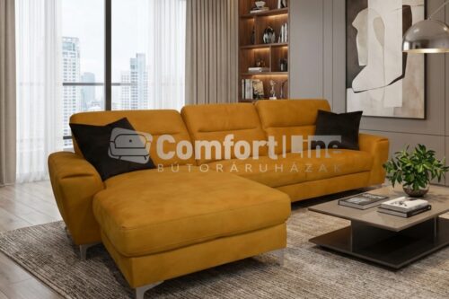 BELLANO prémium sarokkanapé - mustársárga színben!