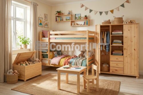 LEÓ fenyő gyerekszoba és hálószoba bútorcsalád - széles elemválaszték, borovi fenyőből