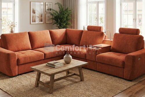 MONTE CARLO prémium sarokgarnitúra - terra színben, többféle extrával!