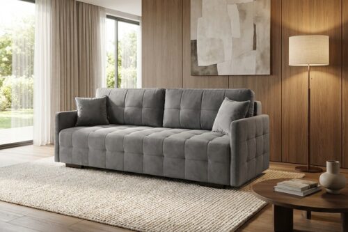 OLIMPOS ágyazható kanapé - modern szürke bársony szövettel!