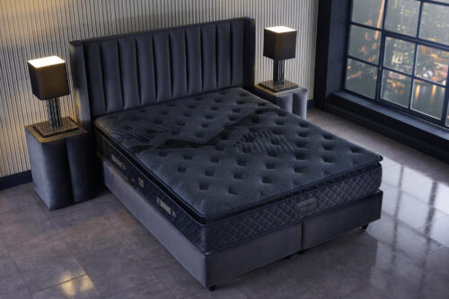 BORDEAUX prémium boxspring franciaágy - exkluzív antracit dizájn!