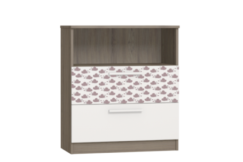 POPEYE komód - felső pelenkázó toldalékkal, felhő mintával