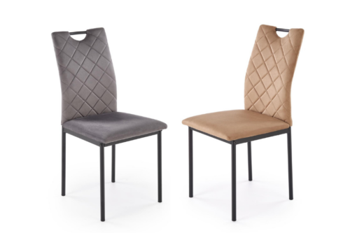 VELVET étkezőszék porfestett acél szerkezettel - bézs, szürke vagy fekete (577)